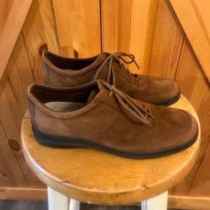 Easy Spirit Shoes Womens 8 Casual Oxford Brown Leather Low Top Lace Up Round Toe